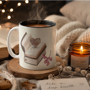 Tasse 2 Couleurs L'amour des livres avec carte du cœur et boutique 
