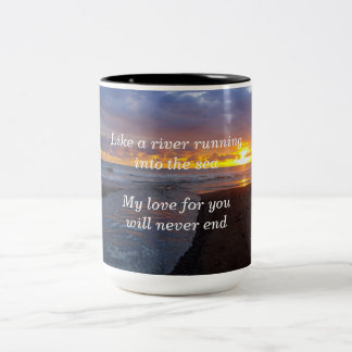 Tasse 2 Couleurs L'amour est comme une rivière fonctionnant dans la