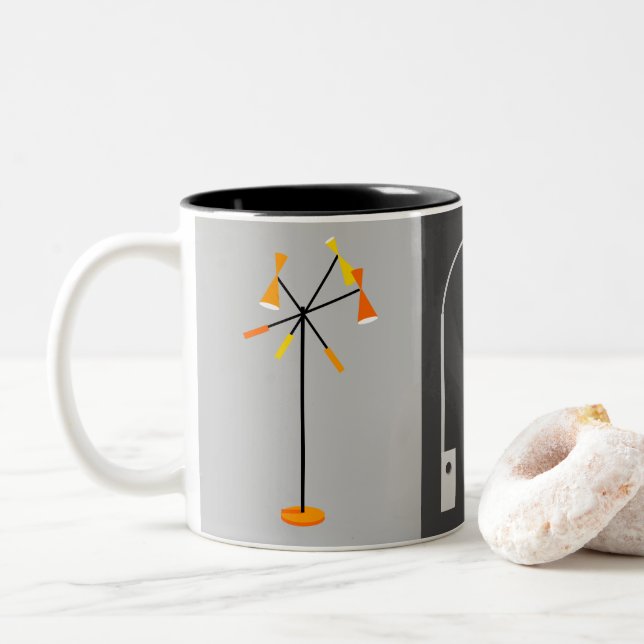 Tasse 2 Couleurs Lampes rétro (Avec donut)