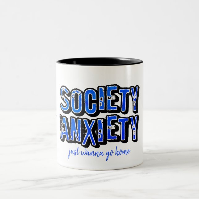 Tasse 2 Couleurs L'anxiété de la société (Centre)