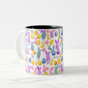Tasse 2 Couleurs lapin avec oeufs de pâques
