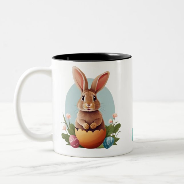 Tasse 2 Couleurs Lapin de Pâques (Gauche)