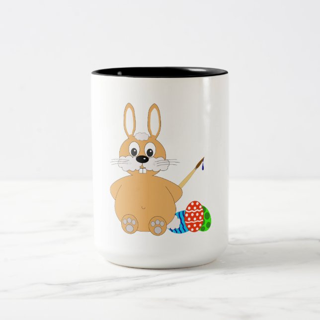 Tasse 2 Couleurs Lapin de Pâques deux tonneaux. (Centre)