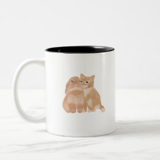 Tasse 2 Couleurs lapin et chat !