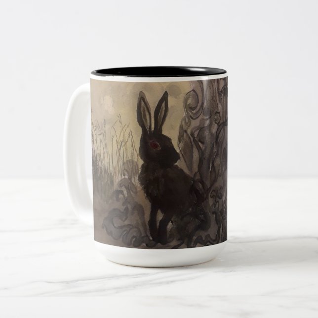 Tasse 2 Couleurs Lapin noir d'Inle (Devant gauche)
