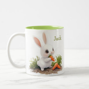 Tasse 2 Couleurs Lapin Personnalisé Mignon avec Carotte