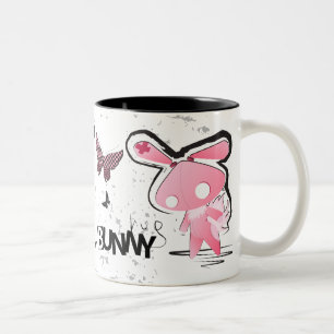 Tasse 2 Couleurs Lapins de rose d'emo de Kawaii
