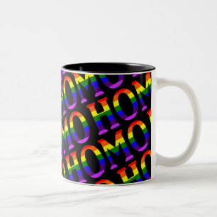 Tasse 2 Couleurs L'arc-en-ciel gai coloré colore homo