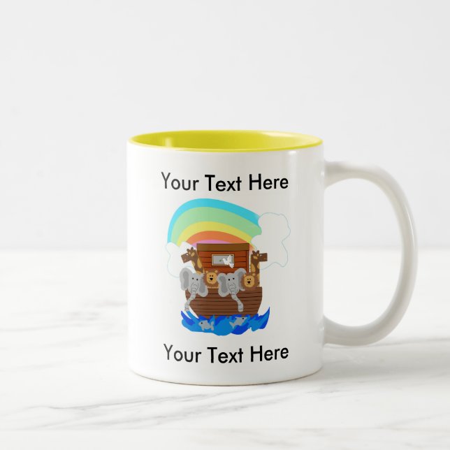 Tasse 2 Couleurs L'arche de Noé personnalisable (Droit)