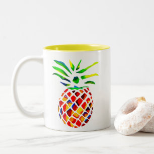 Tasse 2 Couleurs L'art cool de l'ananas funky