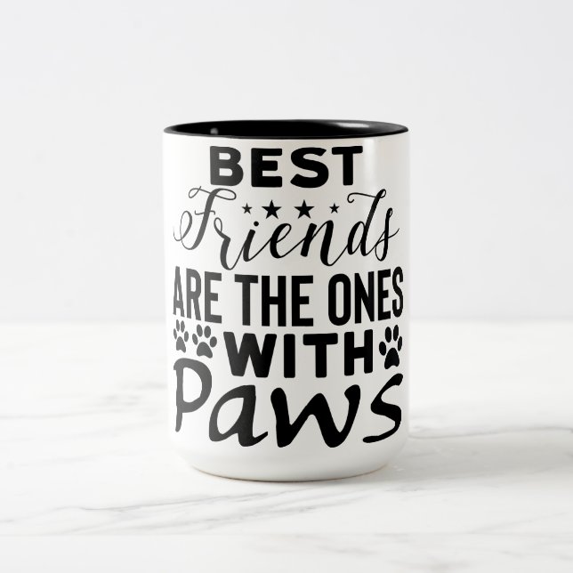 Tasse 2 Couleurs L'art du chien positif | Devis motivationnel (Centre)