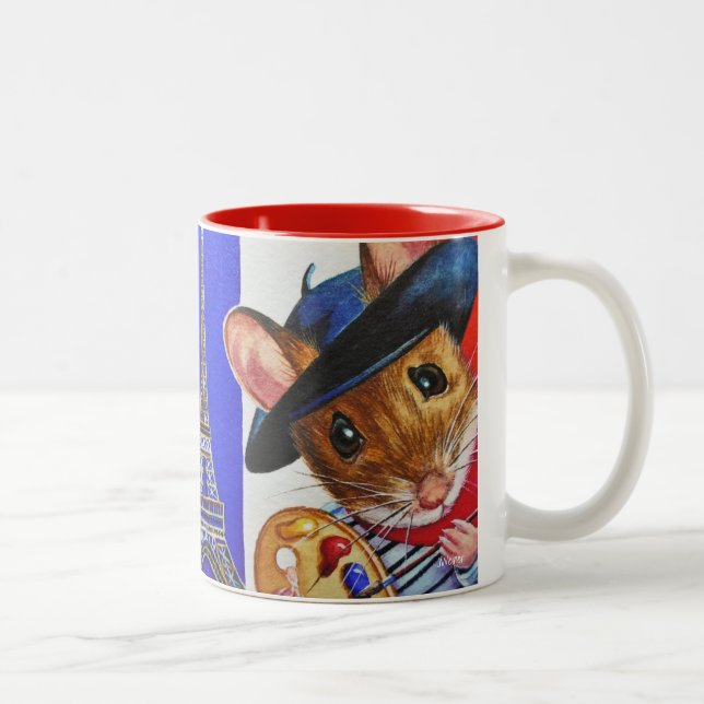 Tasse 2 Couleurs L'artiste français Mouse Eiffel (Droit)