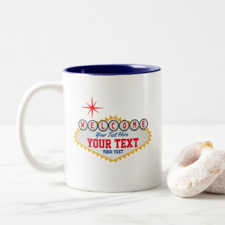 Tasse 2 Couleurs Las Vegas Affiche de bienvenue Votre Texte Café De