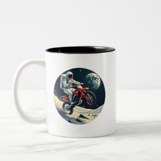 Tasse 2 Couleurs L'astronaute à cheval Motocross sur la Lune