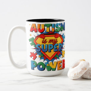 Tasse 2 Couleurs L'autisme est mon bouclier de super pouvoir
