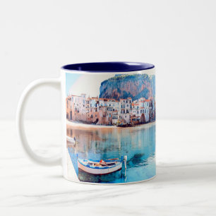 Tasse 2 Couleurs ldp CEFALÙ - Sicile - plage - panorama