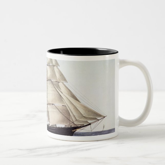 Tasse 2 Couleurs Le bateau de tondeuse "nuage de vol " (Droit)