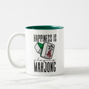 Tasse 2 Couleurs Le bonheur joue au Mahjong