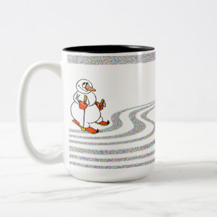 Tasse 2 Couleurs Le Bonhomme de Neige qui Ski -