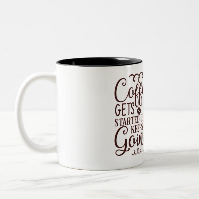 Tasse 2 Couleurs Le café me fait démarrer (Gauche)