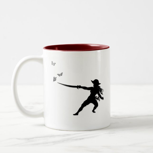 Tasse 2 Couleurs Le capitaine Pirate Lady Combat les papillons (Gauche)