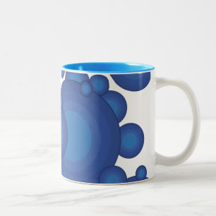 Tasse 2 Couleurs Le cercle de style années 70 bleu