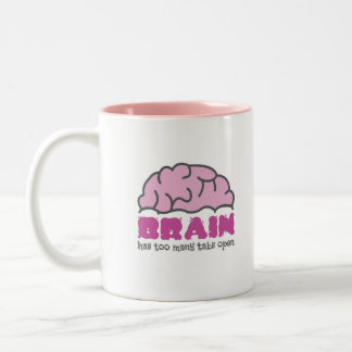 Tasse 2 Couleurs Le cerveau a trop d'étiquettes ouvertes