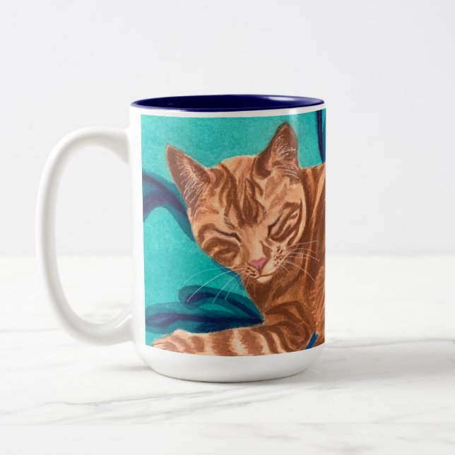 Tasse 2 Couleurs Le chat de Quilter (Gauche)