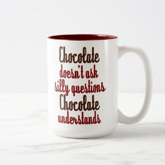 Tasse 2 Couleurs Le "chocolat comprend" la citation drôle