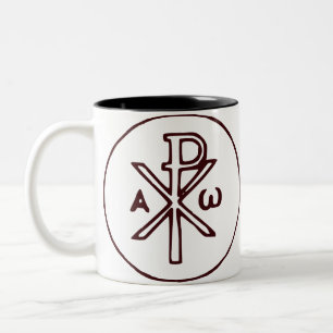 Tasse 2 Couleurs Le christogramme Chi-Rho symbole 