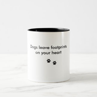 Tasse 2 Couleurs le dogfootprint, dogfootprint, chiens partent du