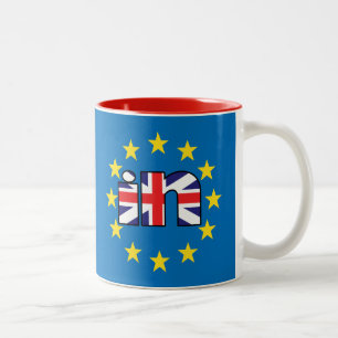 Tasse 2 Couleurs Le drapeau BRITANNIQUE de StrongerIn de référend