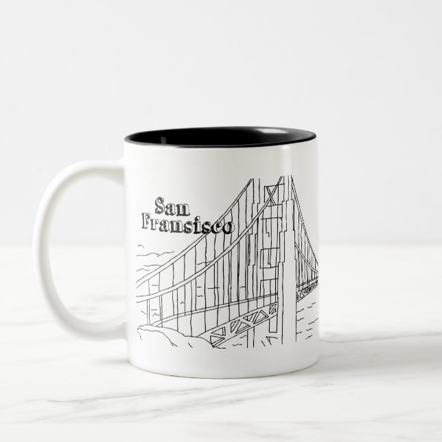 Tasse 2 Couleurs Le Golden Gate Bridge de San Francisco (Gauche)
