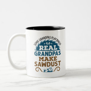 Tasse 2 Couleurs Le grand-père boisé, les vrais papis font de la 