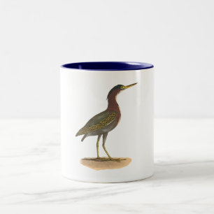 Tasse 2 Couleurs Le héron vert, ou poussée (virescens d'Ardea)