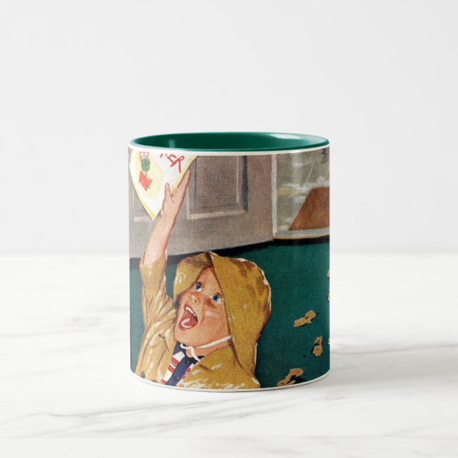 Tasse 2 Couleurs Le jour de mère heureux (Centre)