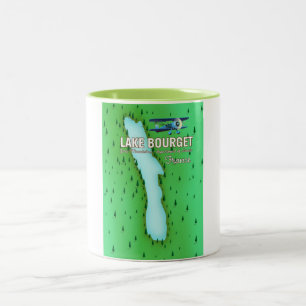 Tasse 2 Couleurs Le lac Bourget France belle affiche de voyage