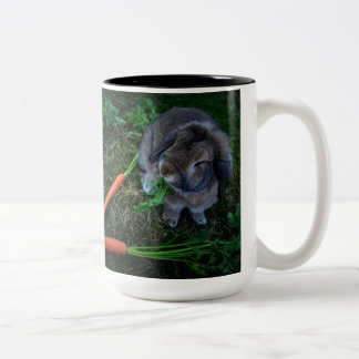Tasse 2 Couleurs Le lapin mâche des carottes/tasse