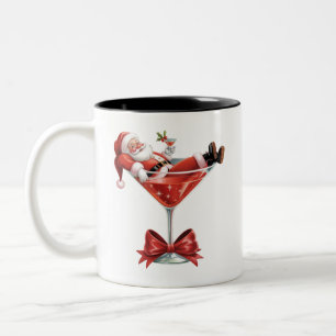 Tasse 2 Couleurs Le Martini de Noël de Santa's Hot Mess Funny Santa