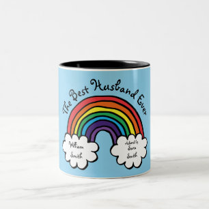 Tasse 2 Couleurs Le Meilleur Mari Ever Rainbow Bleu