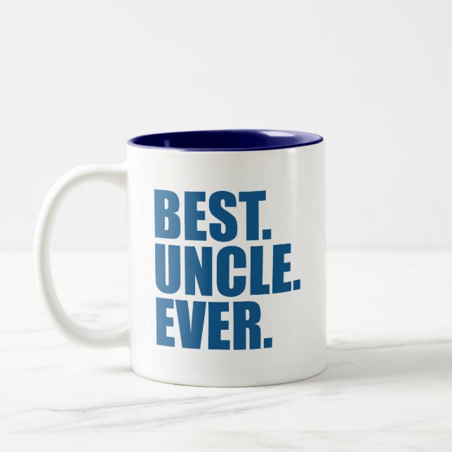 Tasse 2 Couleurs Le meilleur. Oncle. Jamais. (bleu) (Gauche)