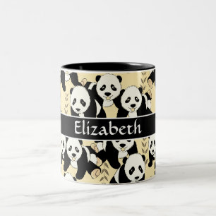 Tasse 2 Couleurs Le motif graphique d'ours panda personnalisent