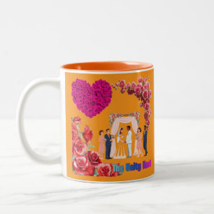 Tasse 2 Couleurs Le nœud d'unité orange