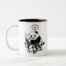 Le panda aime le café