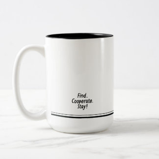 Tasse 2 Couleurs Le Parrain de Mugs.. Trouvez, Coopérez, Restez !