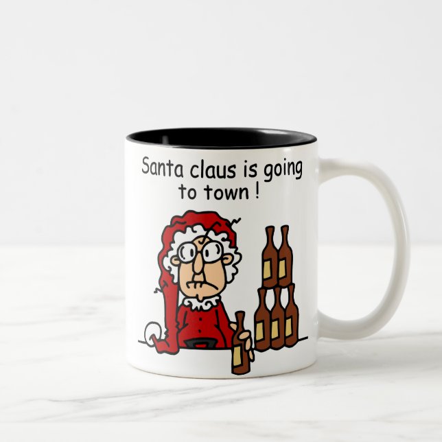 Tasse 2 Couleurs Le Père Noël va en ville (Droit)