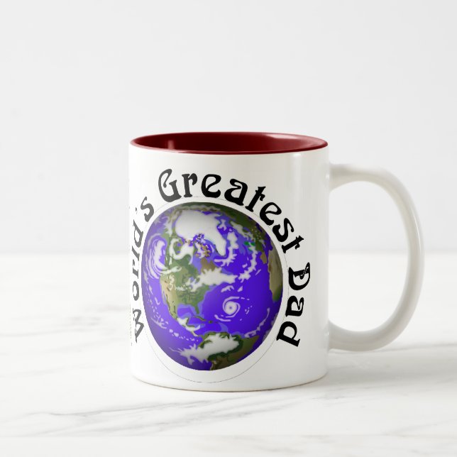 Tasse 2 Couleurs Le plus grand papa des mondes ! (Droit)