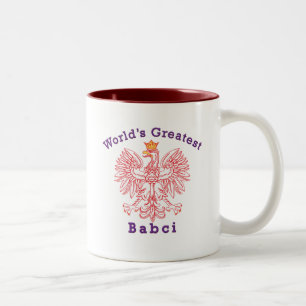 Tasse 2 Couleurs Le plus grand rouge Eagle de Babci du monde