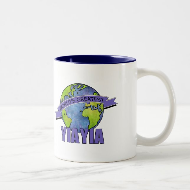 Tasse 2 Couleurs Le plus grand YiaYia du monde (Droit)