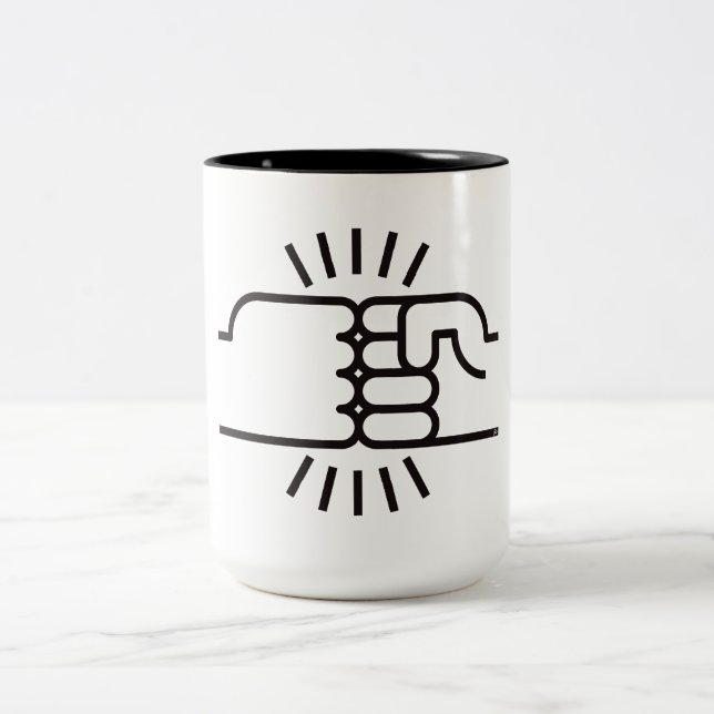 Tasse 2 Couleurs Le poing se cogne en avant ! (Centre)